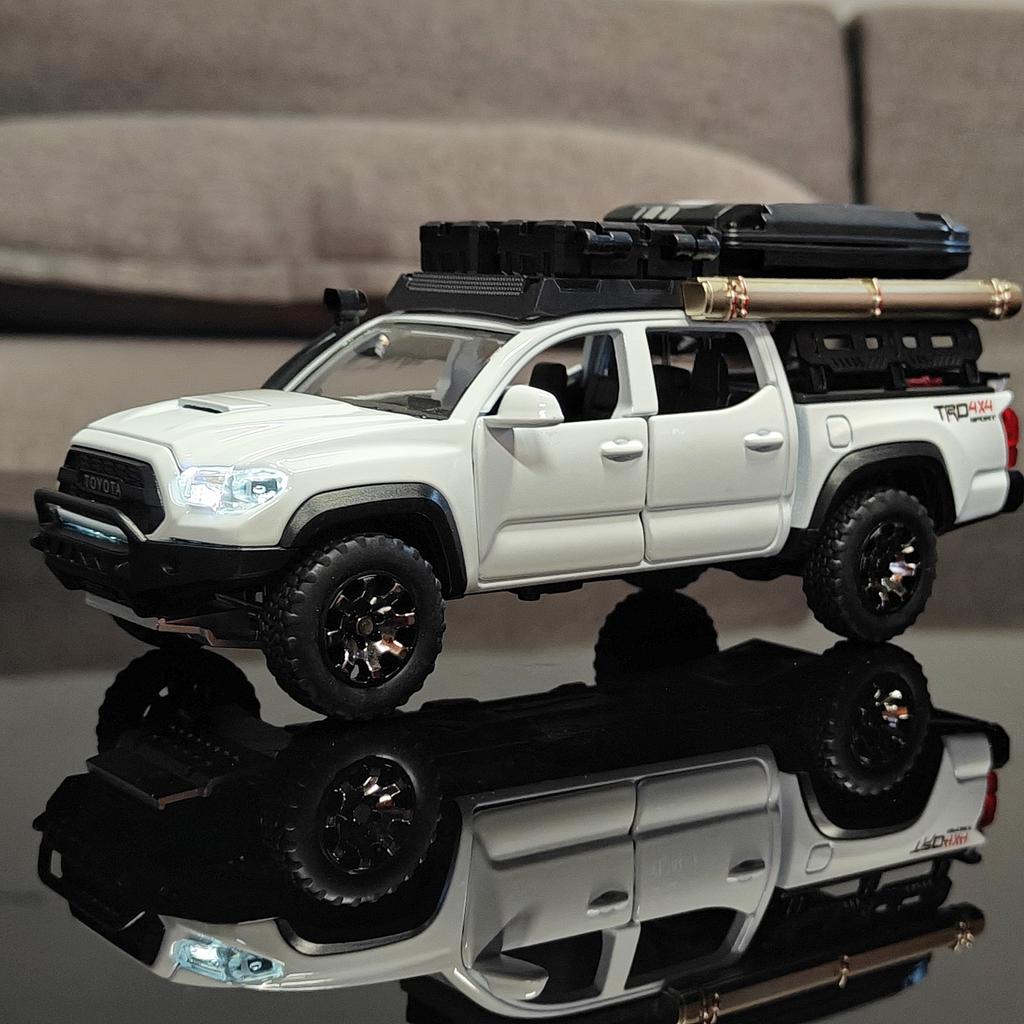1:32 Scale Toyota Tacoma TRO Off Road Pickup Truck Alloy Diecast Travel Version Model Sound & Light Mini GT Ornament Collection