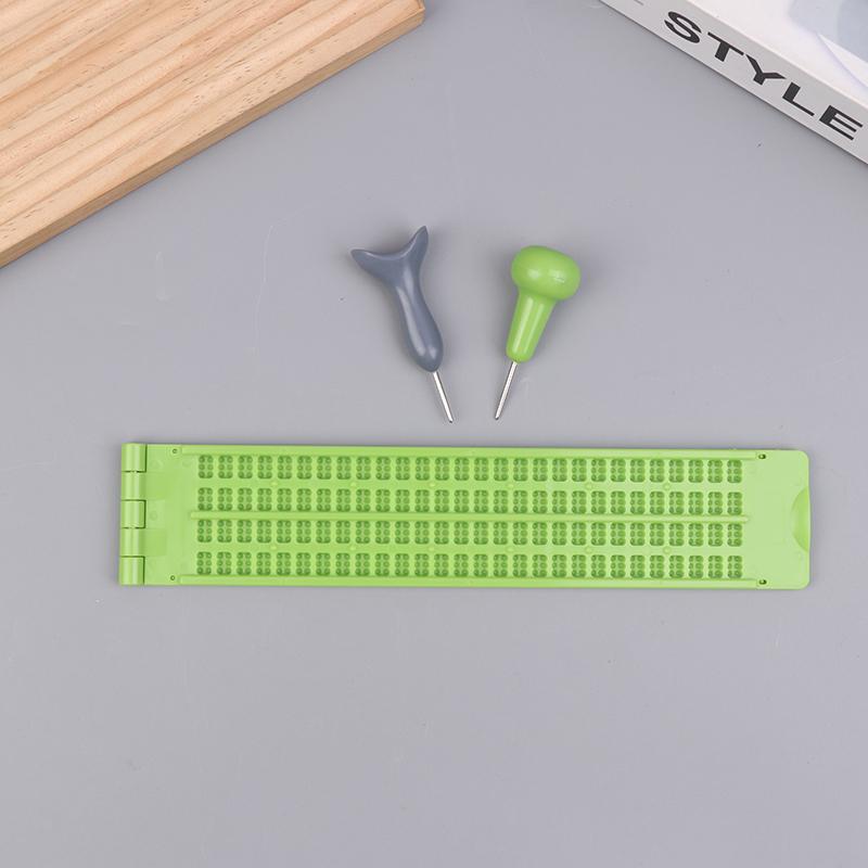 1Set Braille Writing Stylus Paper Kit Practical And Portable Learning Supplies Blind Education Supplies For School Beginners