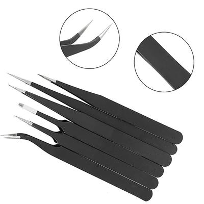 Anti-static Curved Precision Maintenance Tool Eyebrow Tweezers Eyelash Tweezers Makeup Tool Kit