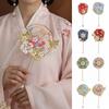 Multicolor DIY Chinese Fan Song Brocade DIY Accessories Mini Handhold Fan Photo Props with Mini Mirror Hand Made Makeup Mirror