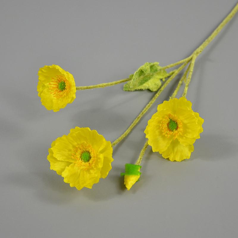 Искусственный букет из 4 головок, имитация маков, искусственный шелковый цветок для украшения дома, свадьбы, вечеринки