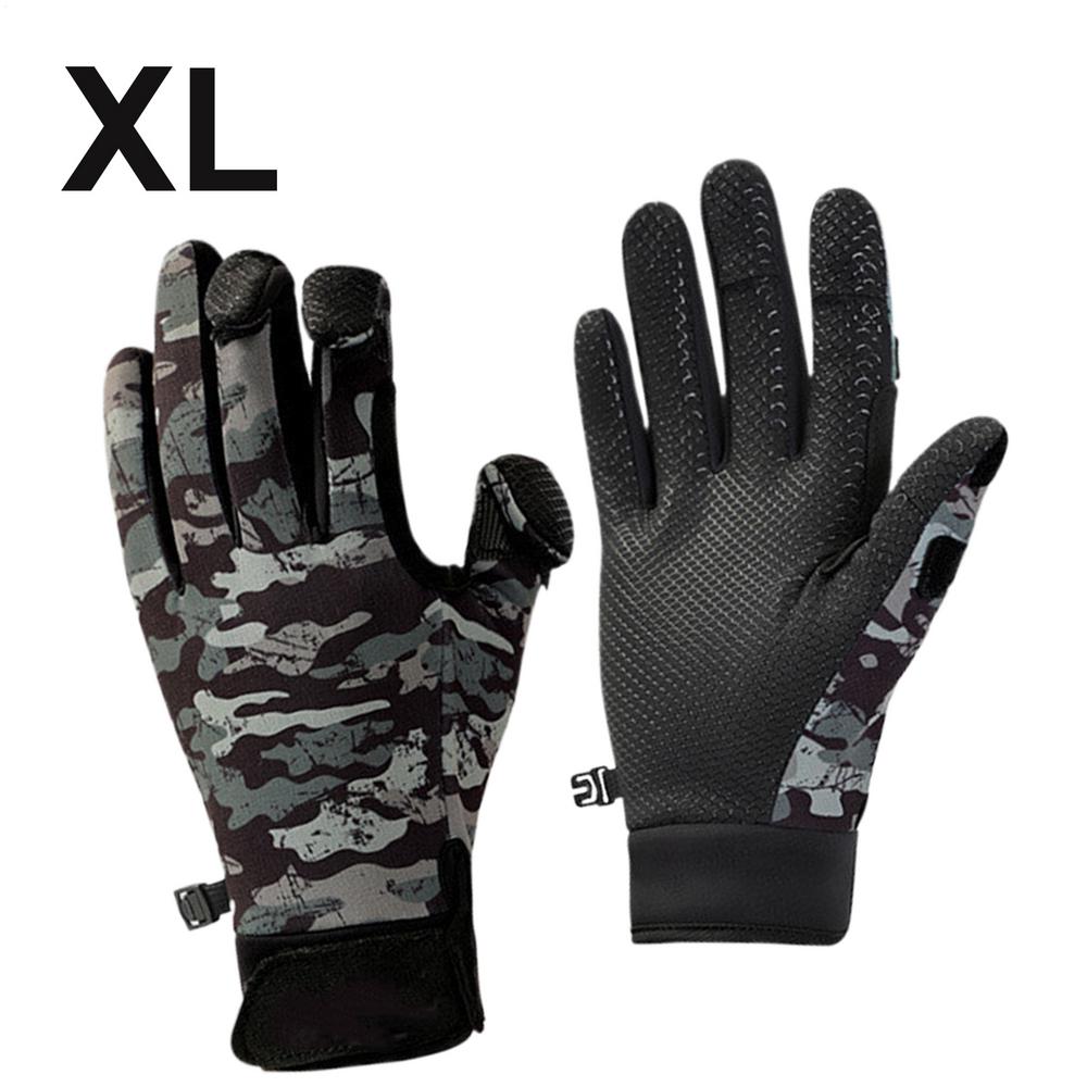 Winter Fishing Gloves Winter Warm Fingerless Hunting Gloves For Men Touchscreen Cold Weather Warm Gloves Non-Slip Fishing