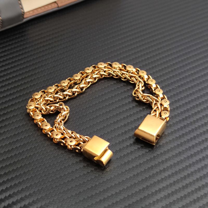2026 Charm Men Golden Chain Bracelet Stainless Steel NK Link Chain Bangle for Male Women Trendy Wrist On The Hand Jewelry Gifts