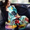 1pc, Mickey Mouse Inspired, Colorful Balloons, Happy Birthday Gift, Seasonal Decorative Blanket, Soft Flannel Throw Blanket, Living Room, Tr