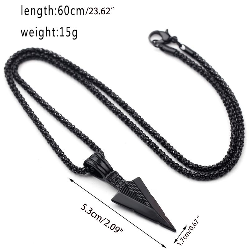 Men 'S Design Matte Long Necklace With Arrow Pendant Jewelry Chain Hip Hop Punk Rock Christmas Halloween Gift For Men