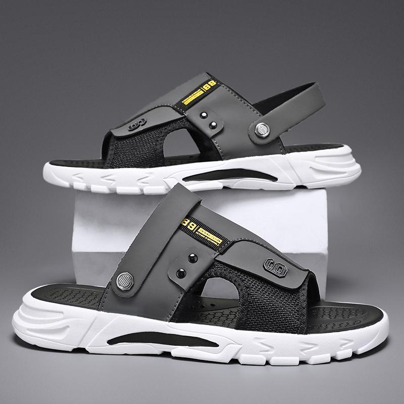 Летние прохладные дышащие сандалии 2 в 1 мужские повседневные универсальные шлепанцы — фото 4
