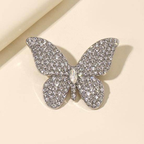 Butterfly Design Brooch Pin for Women Rhinestones Inlaid Brooch Pin for Dress Coat Shawl