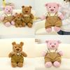 Suspender Wear Trousers Teddy Bear Pig Plush Toy Stuffed Animal Doll Kids Gift