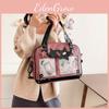 Color Solid Minimalist Star Pattern Handbag Inner Pocket Durable Outings Zipper