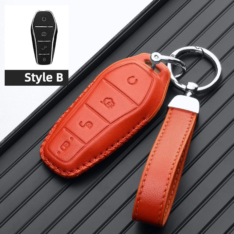 Leather Car Key Case Remote Cover Shell Holder Fob For BYD New ATTO 3 Atto 2 Song Pro Shark 6 Dolphin Mini Seal U 05 Sealion 07