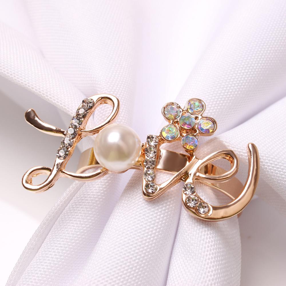 4PCS Simulation Eucalyptus Flowers Napkin Buckle, Pink Rose Napkin Rings, Festival Wedding Party Holiday Table Decoration