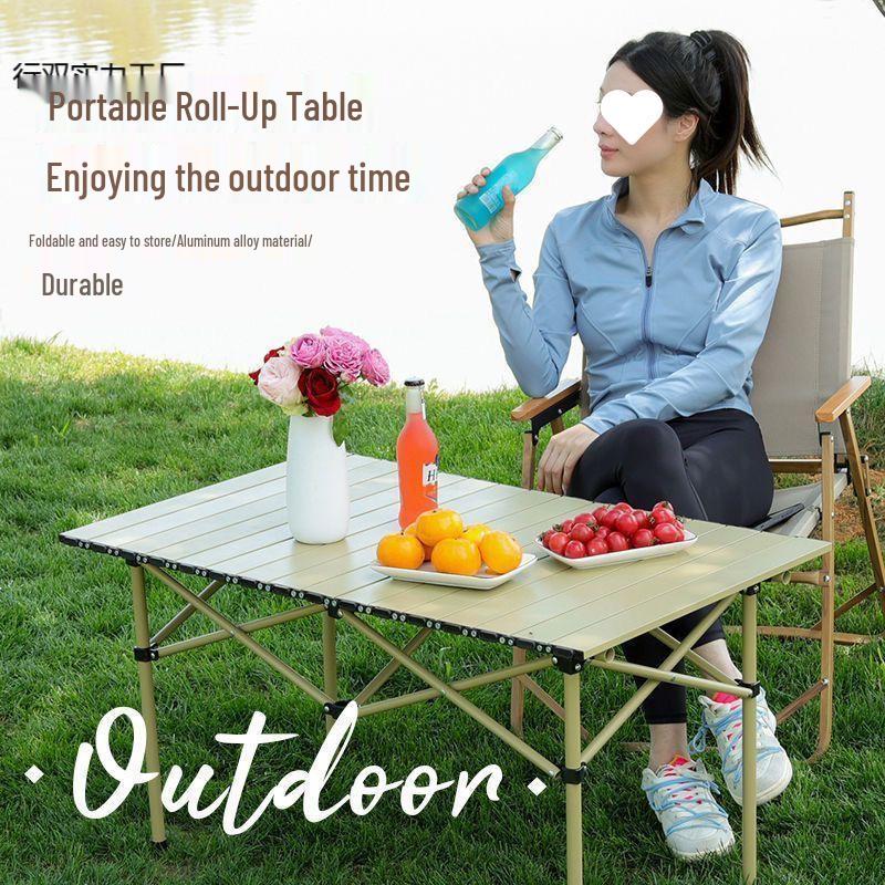 Outdoor Portable Folding Table Set for Camping, Picnic, BBQ, and Street Stall