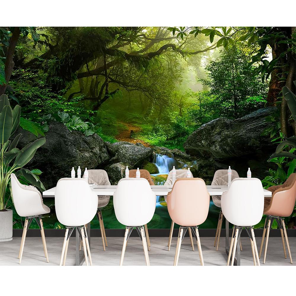 

Современные лесные фрески Обои с водопадом Большой пейзаж Природа Настенная фреска Для спальни Гостиной Домашний декор 200 cm(W) x 140 cm(H)
