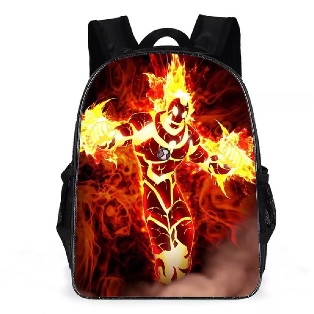 Kid Boy Girl Cartoon Daypack Ben 10 Canvas Bookbag for Student-Back To School Lightweight Backpack Large Knapsack