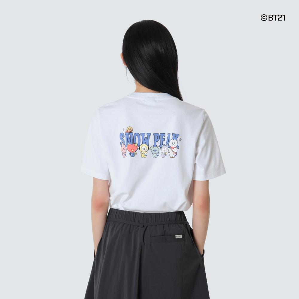 [Snowpeak] [snowpeak I BT21] Женская укороченная футболка с коротким рукавом Белая (S26MWFTS91) 85(S)