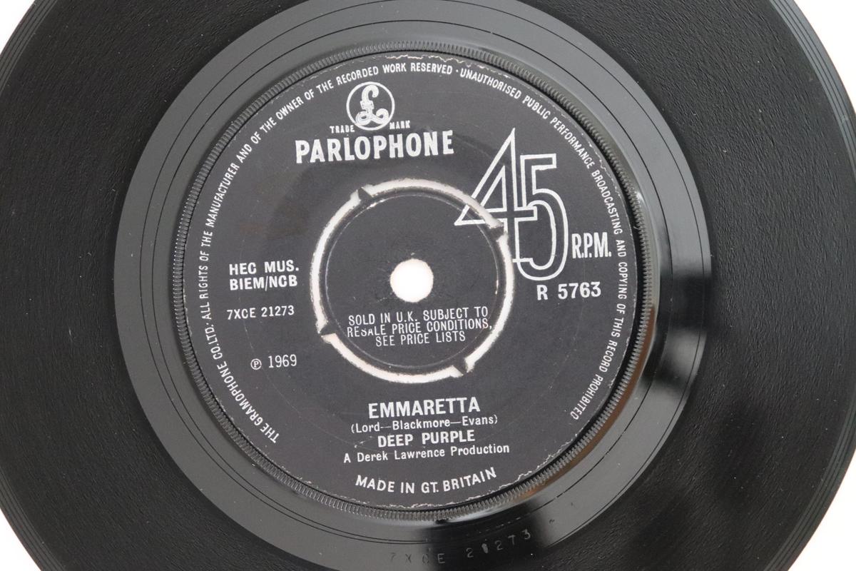 

7-дюймовая пластинка DEEP PURPLE - Emmaretta R5763 Parlophone 1969 UK Рок Б/У
