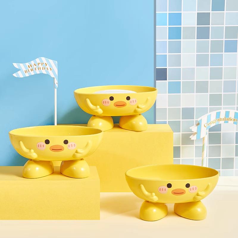 Cute Cartoon Soap Dish & Draining Holder for Bathroom Sink