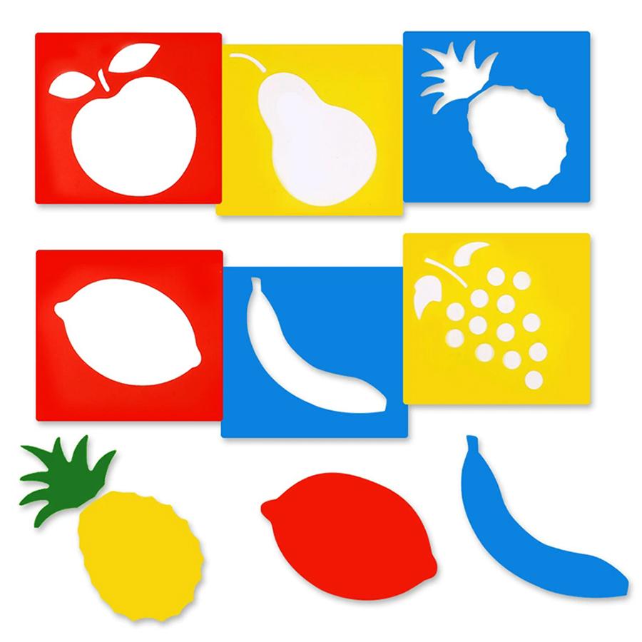 6-24pcs Simple Cartoon Pattern Drawing Template for Watercolor Pen Oil Painting Pigment Chalk Convenient Art Painting Tools