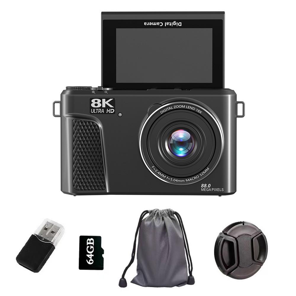 WD300 8K Mirrorless Digital Camera with High Pixels, Flip Screen & WiFi for Mobile Uploads - Perfect for Students and Party Scenes