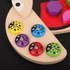 Wooden 3D Toys Magnetic Fishing Game Ladybug Shape Matching Building Blocks Animal Puzzle Game Early Education