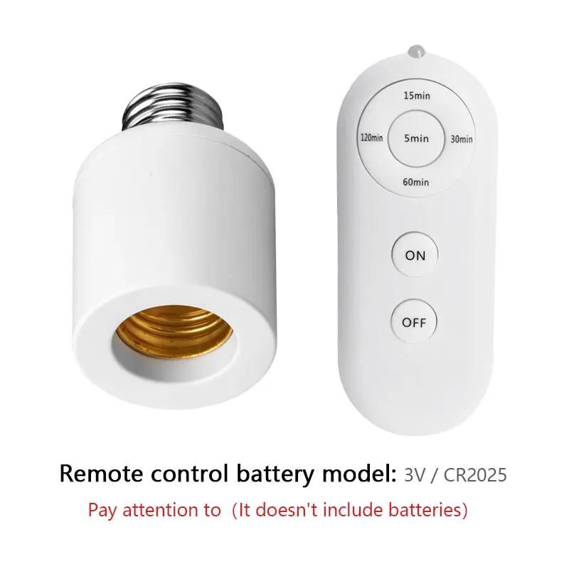 E27 Screw Remote Control Lamp Head Intelligent Timer AC85-265V Bulb Holder 5-speed Timer Switch LED Lamp Holder Environment