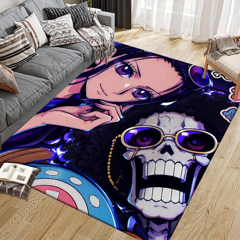 Nico Robin Flannel Pattern Square Carpet,Area Rug,Carpet Rug for Living Room Bedroom Sofa Playroom Decor,Non-slip Floor Mat