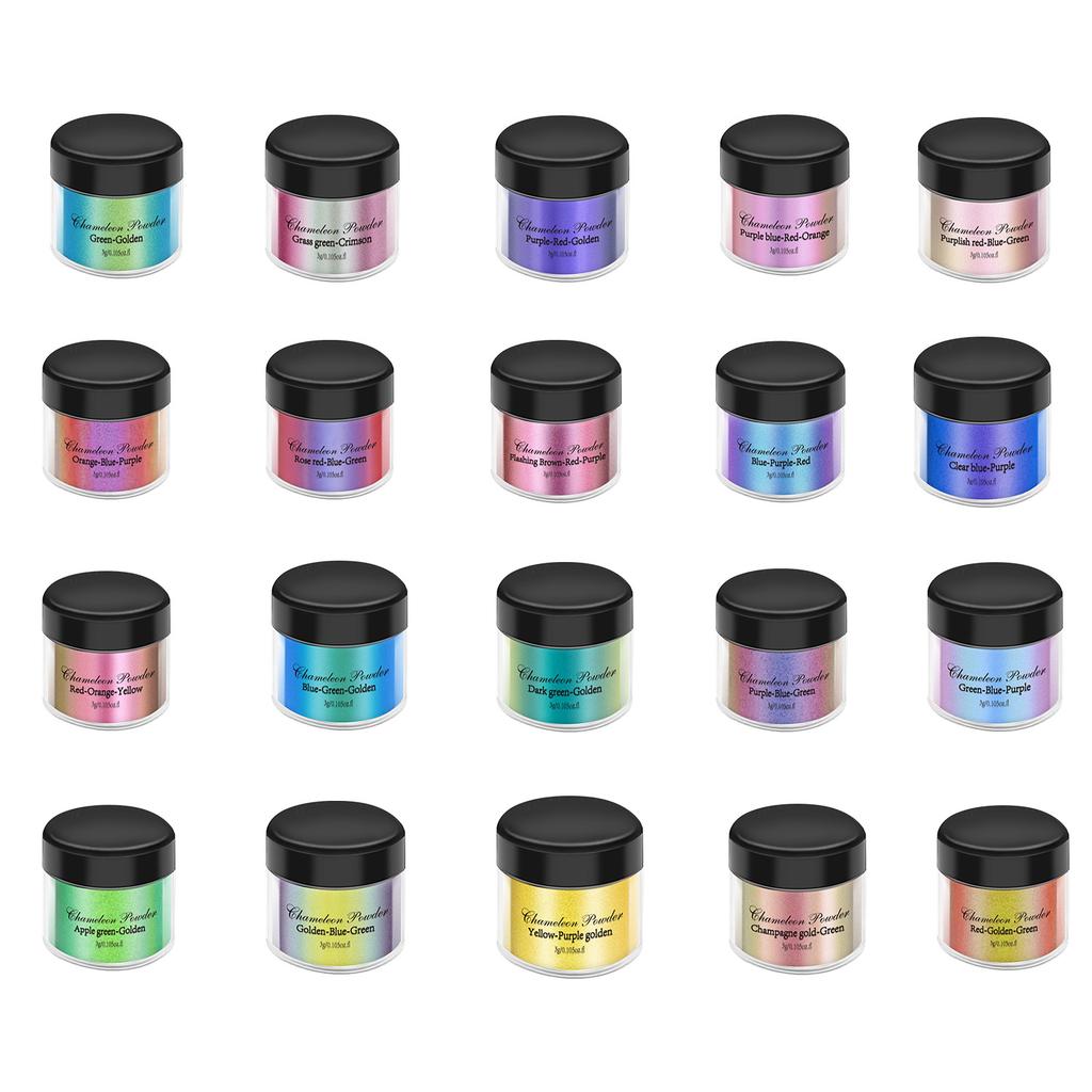 1 Set Chameleon Powder Nail Chrome Pigment DIY Epoxy Resin Mold Dye Nail Art Glitter Dust Manicure DIY Mica Powder Pigments