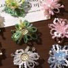 Dopamine Style Beaded Flowers Clusters 2-Piece Set Flower Accessories DIY Earrings  Summer Wear