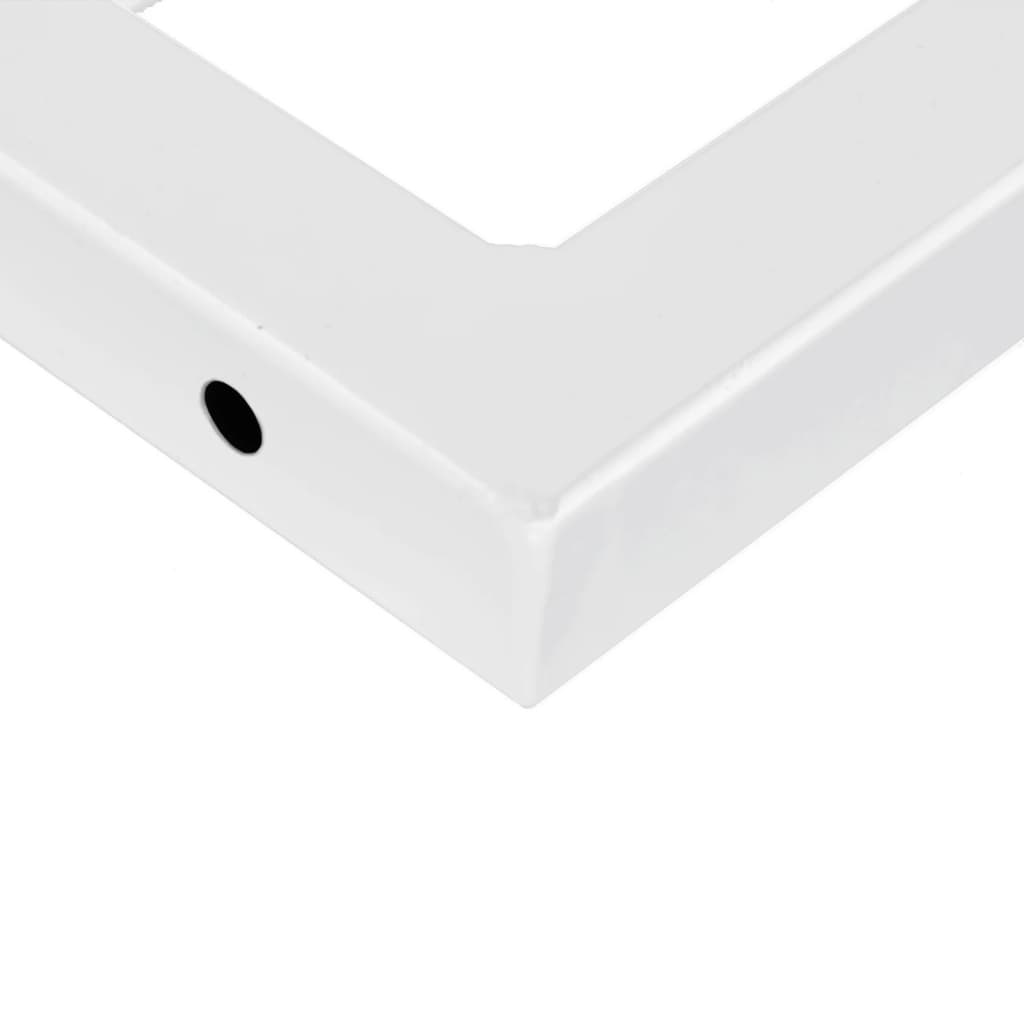 Wall Mounted Washbasin Shelf Steel and Acacia Wood