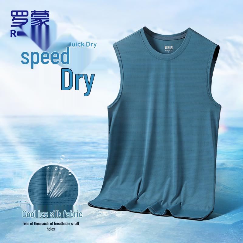 ROMON Men s Ice Silk Quick-Dry Sleeveless Tee L