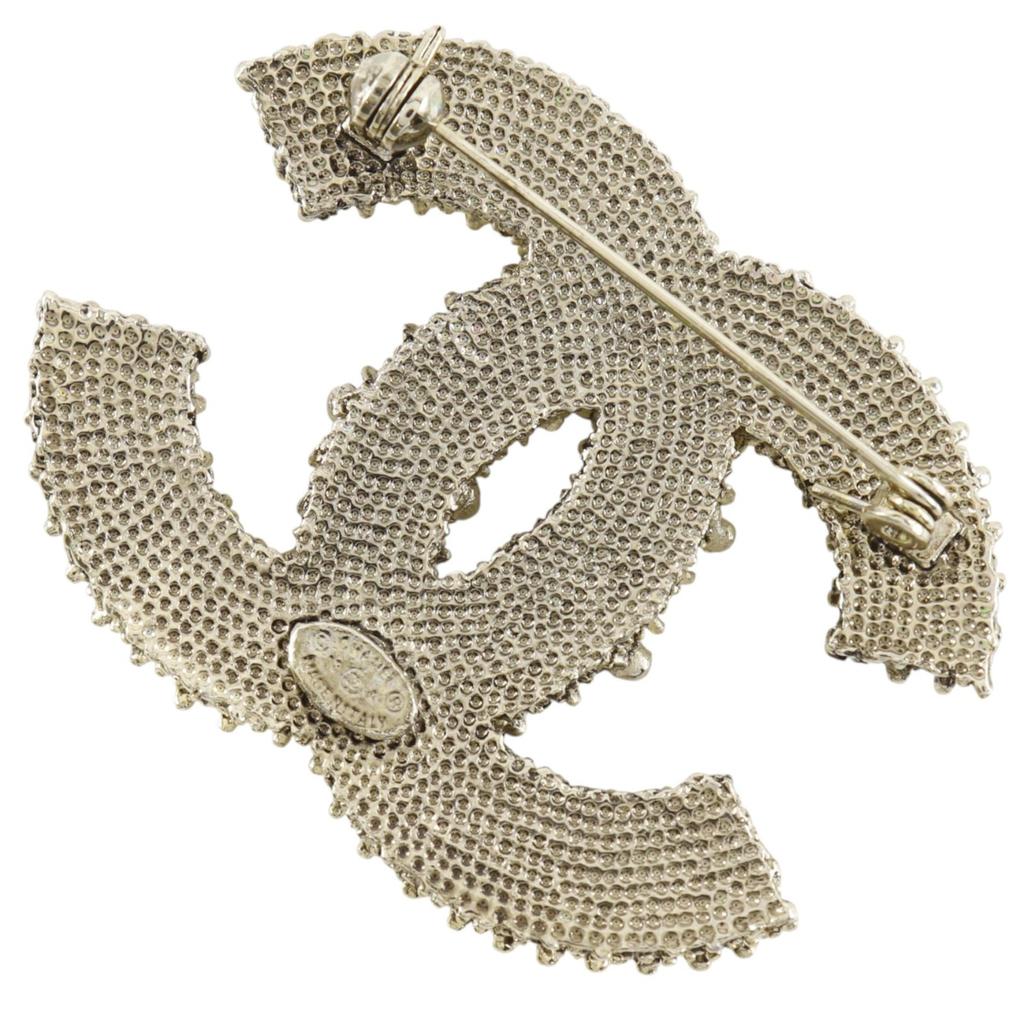 CHANEL COCO Mark Brooch Silver metallic/Fake pearl 22.7g Women Used
