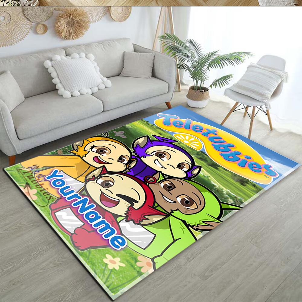 Teletubbies Customized Name Carpet Suitable for Entryway Decorate room Outdoor Game Room Antislip Carpet Decorate Offices Gift for Festivals
