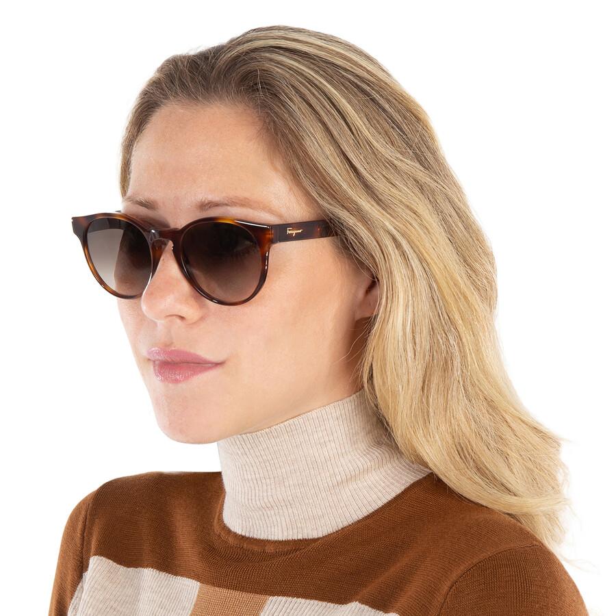 Salvatore Ferragamo Brown Gradient Round Ladies Sunglasses Sf1068s 240 52