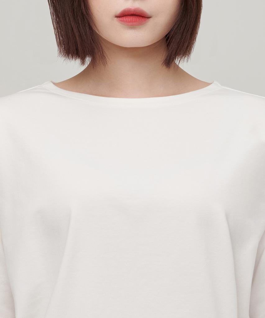 MUSINSA STANDARD WOMAN Women'S Relaxed Boat Neck Long Sleeve T-Shirt [Cream]