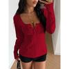 BITCED Women's Fashion Casual V-Neck Long Sleeve Blouses & Shirts