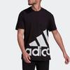 Adidas Contrast Letter Big Logo Casual Crew Neck T-Shirt Men Tops Black HE1830