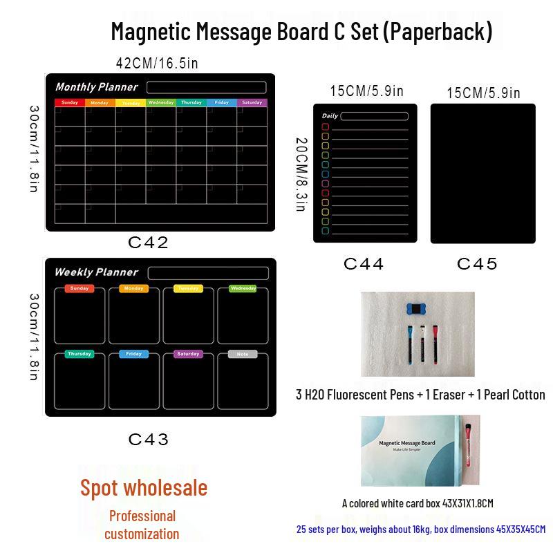 Custom Magnetic Wipeable Acrylic Fridge Calendar Board Sticker.