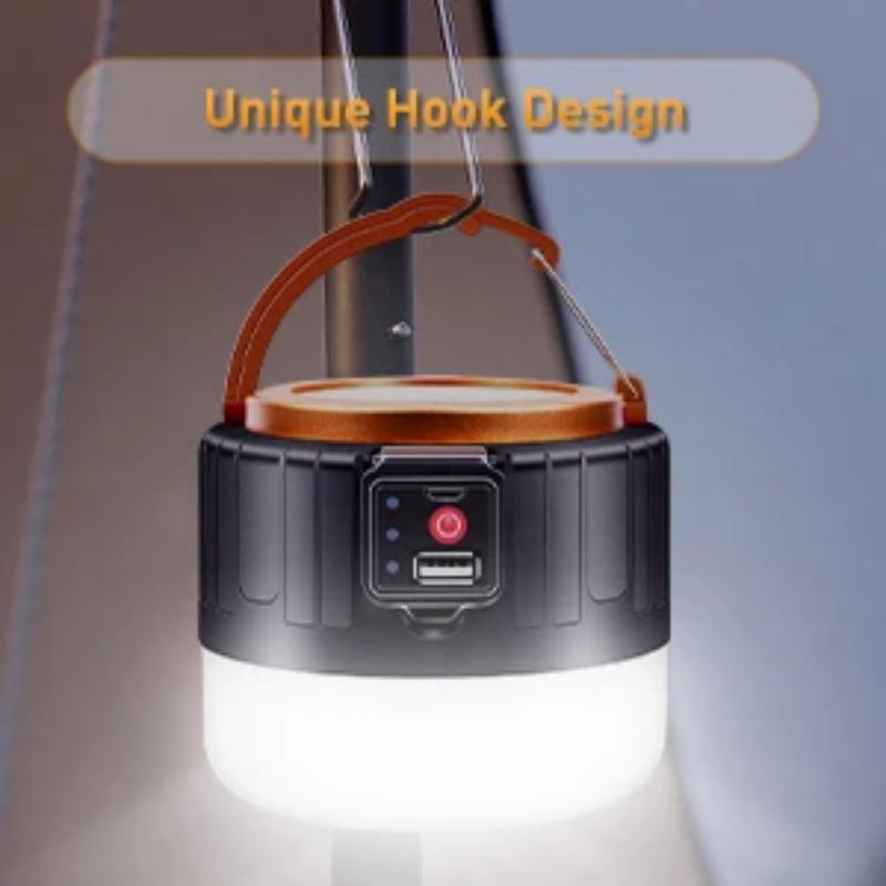 Światło Kempingowe LED Solarne i Ładowane przez USB Żarówka Wysokiej Mocy Lampa Namiotowa Zewnętrzna Przenośna Latarnia Światła Awaryjne Do Grilla Wędrówek