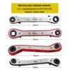 Refrigeration Ratchet Wrench Conditioning Service Wrench 4 Different Sizes 1/4 X 3/16 Square X 3/8 X 5/16 Square