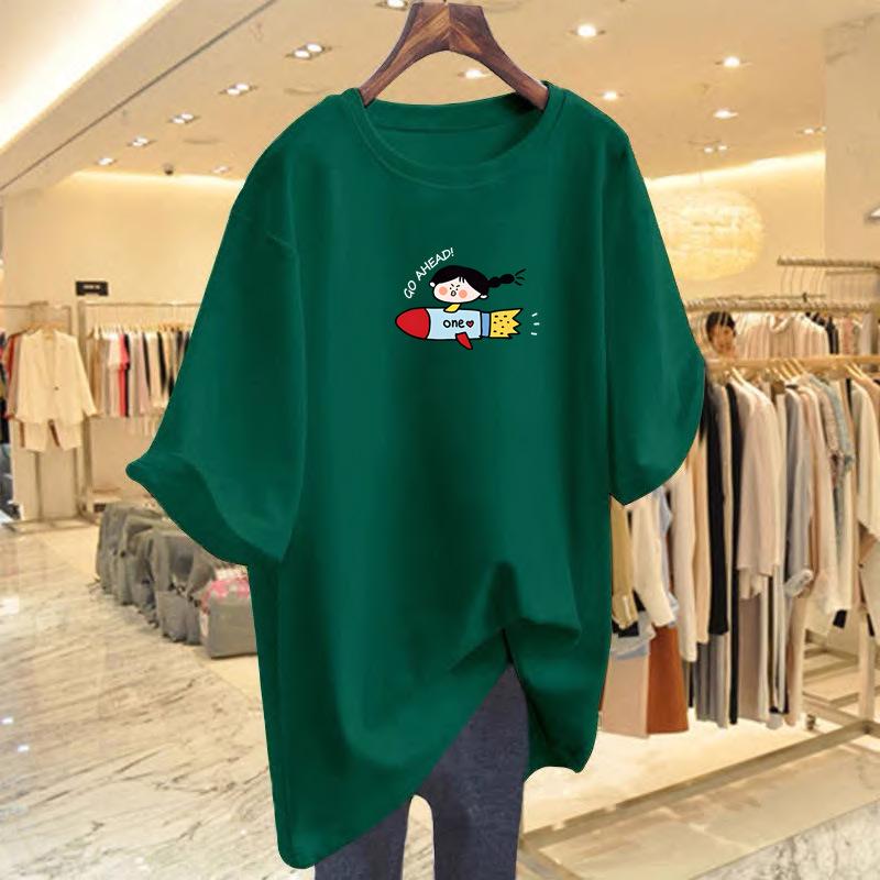 Women's Oversized Grey Cotton T-Shirt - Short Sleeve Summer 2025 Casual European Style