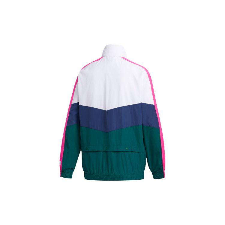 Adidas Neo Color Block Hooded Retro Sports Jacket Women Jacket Forest-Green FN6552