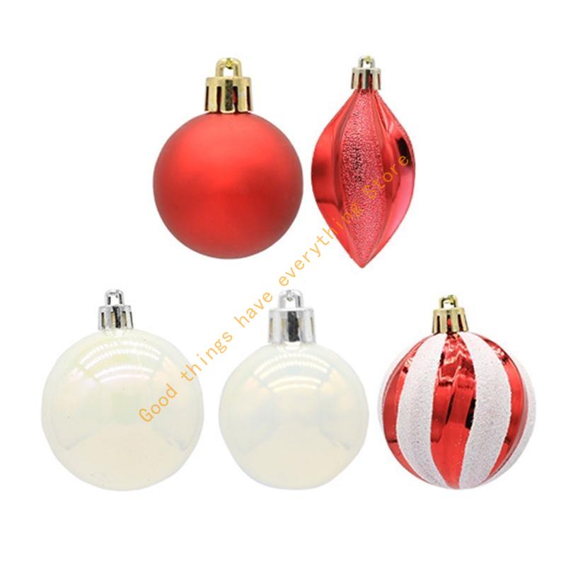 Christmas Balls Set of 40 Plastic Sphere Ornaments Hanging Crafts Decor 55KF