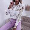 2024 Vielseitiges Damen-Spitzen-Hollow-Langarmshirt für Frühling & Herbst