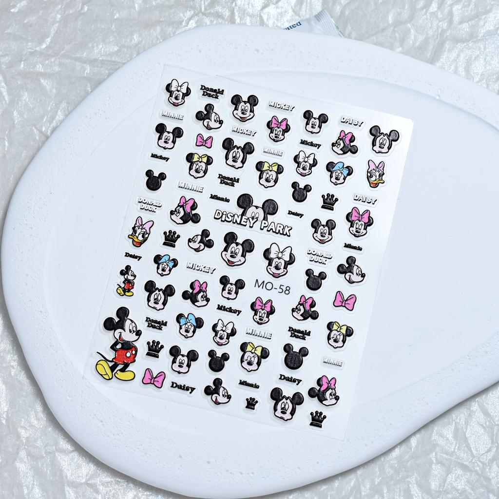 Disney Cartoon Mickey Minnie Relief Nail Stickers Kawaii Stitch Relief Nail Stickers Snow White Stickers DIY Mobile Phone Stickers