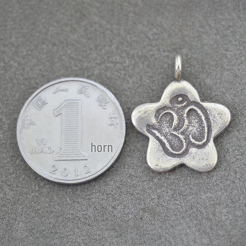 Sterling Silver Lotus Charm Pendant for DIY Bracelet Accessories