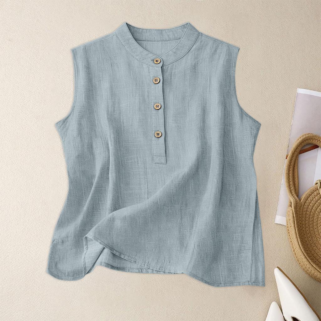Women's Retro Artistic Cotton Linen Casual Loose Versatile Elegant Vest