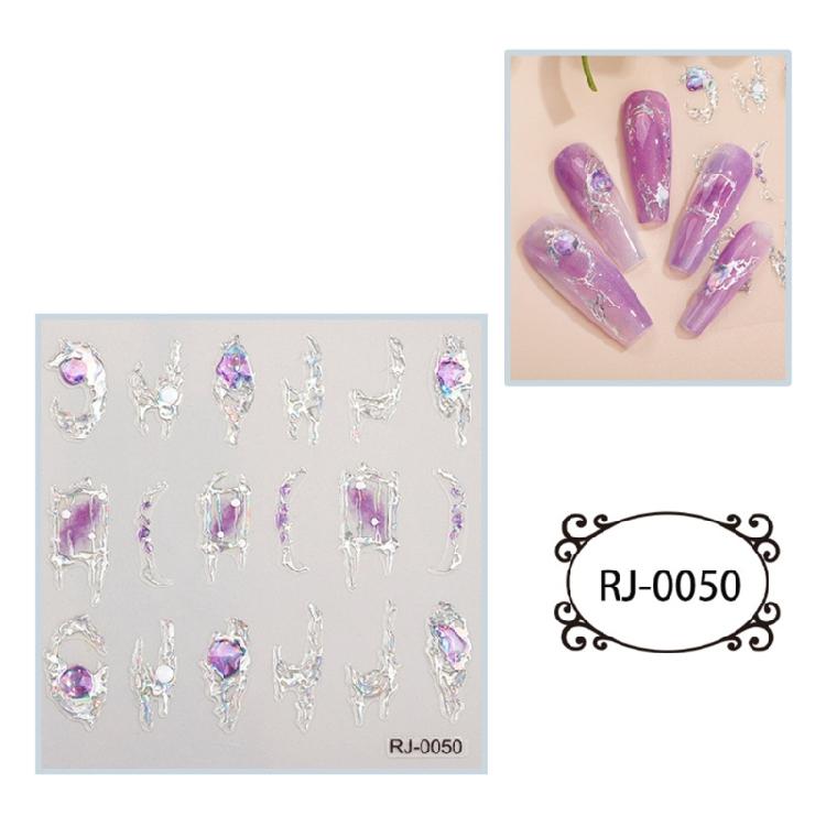 5D Embossed Nail Art Stickers Manicure Accessories Self Adhesive Nail Decals