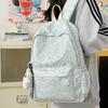 Floral Cute Pattern And Lace Design Student Backpack With Plush Pendant For Girl