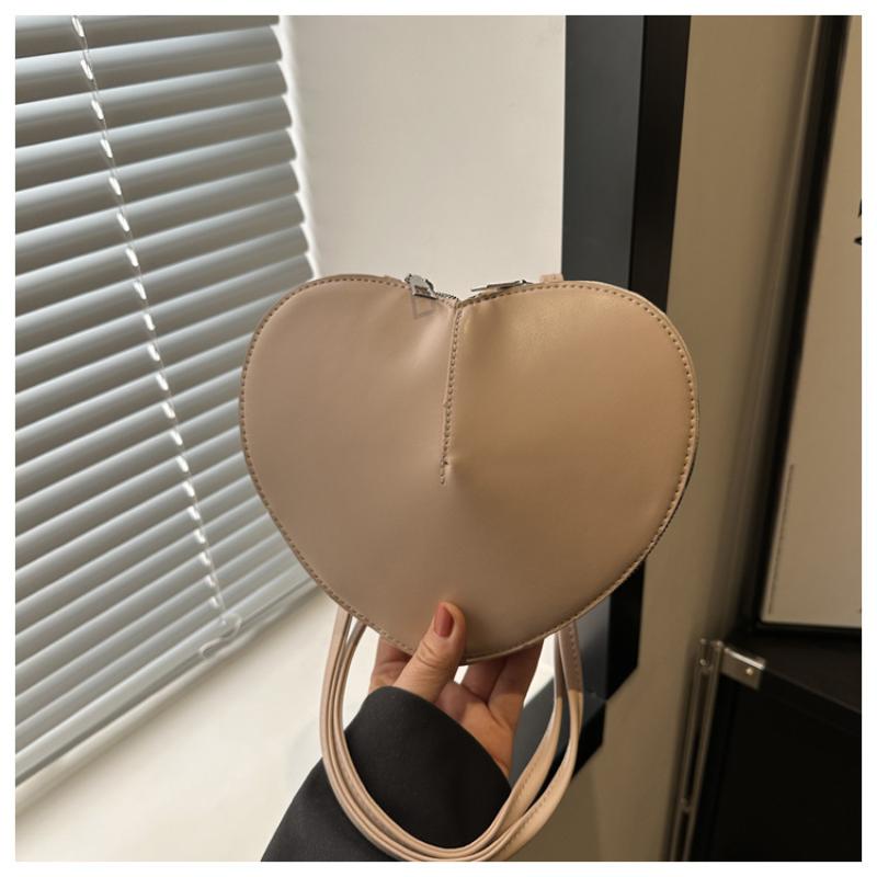 Cute Heart Shaped Crossbody Bag For Women Solid Color Pu Leather Shoulder Bag Able Personality Crossbody Bag