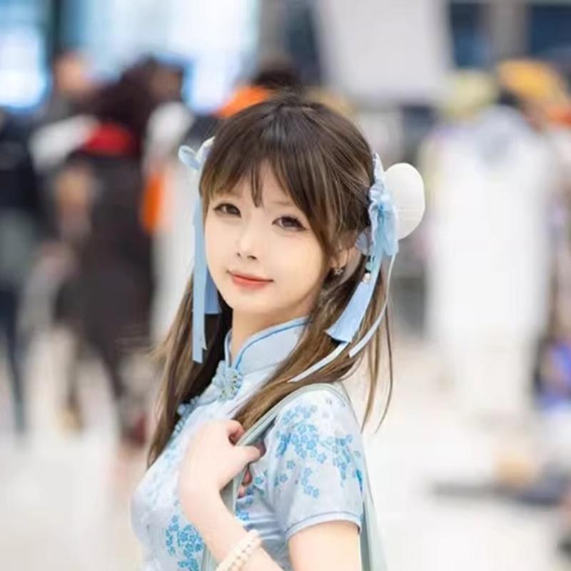 Hair Bun Cover Chinese Style Bowknot Hair Clip Cosplay Barrettes Party Headpieces Masquerades Girl Animes Hair Ornaments